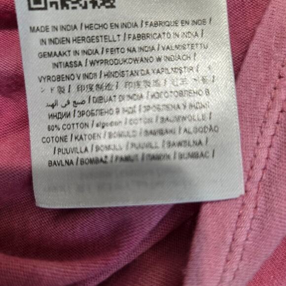 Guess Pink Tie-front Y2K Style Crop Top T-shirt with Beach Graphic Size XL - Picture 9 of 10